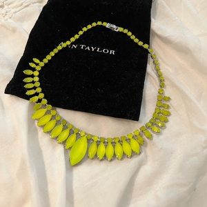 Ann Taylor Lime Green Graduated Statement Necklace